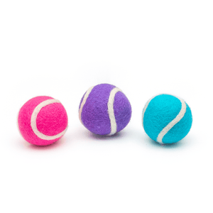 Pop Colors Mini Tennis Wool Balls 1.5 in - Set of 3