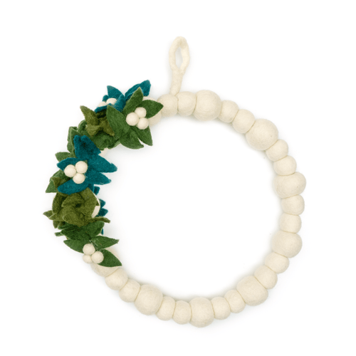 White Mistletoe White Berry Wreath - WHITE
