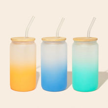 Glass Can Tumbler with Glass Straw