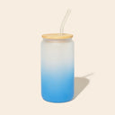 Glass Can Tumbler with Glass Straw