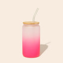 Glass Can Tumbler with Glass Straw