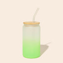 Glass Can Tumbler with Glass Straw