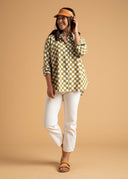 Good Boyfriend Shirt - Checkerboard Olive Oil