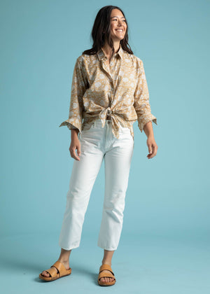 Good Boyfriend Shirt - Floral Escape Baked Clay & Olive Oil