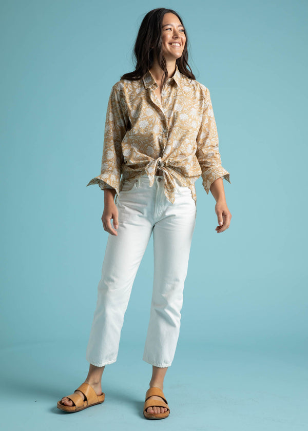 Good Boyfriend Shirt - Floral Escape Baked Clay & Olive Oil