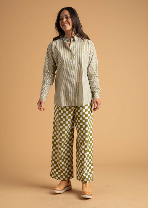 Shore Pant - Checkerboard Olive Oil