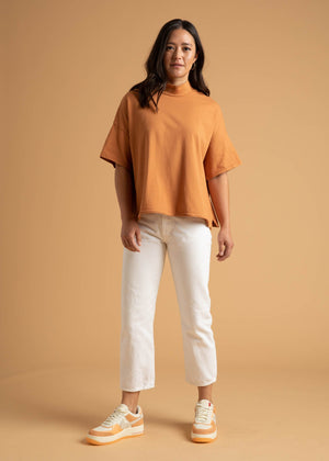 Mare Mock Neck Top - Marigold