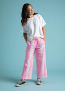 Shore Pant - Mixed Up Stripe - Baked Clay & Neon Pink