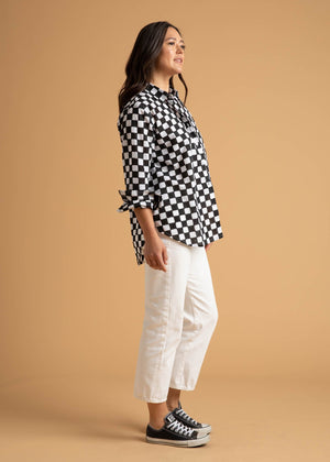Good Boyfriend Shirt - Checkerboard Black