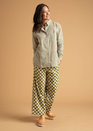 Shore Pant - Checkerboard Olive Oil