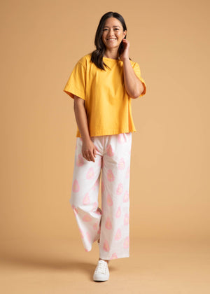 Shore Pant - Totem Paisley Neon Pink & Peach
