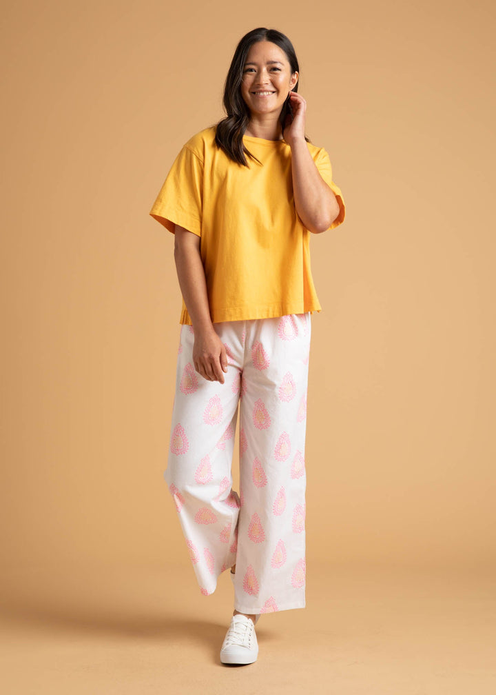 Shore Pant - Totem Paisley Neon Pink & Peach
