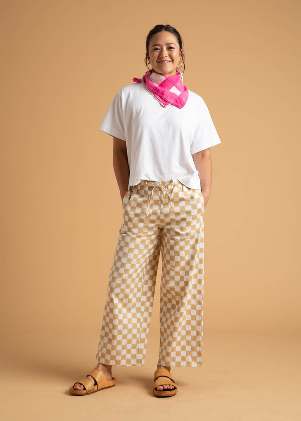 Shore Pant - Checkerboard Natural