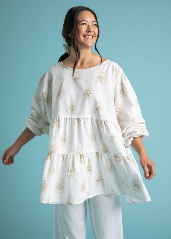 Meadow Tiered Tunic - Totem Paisley in Baked Clay