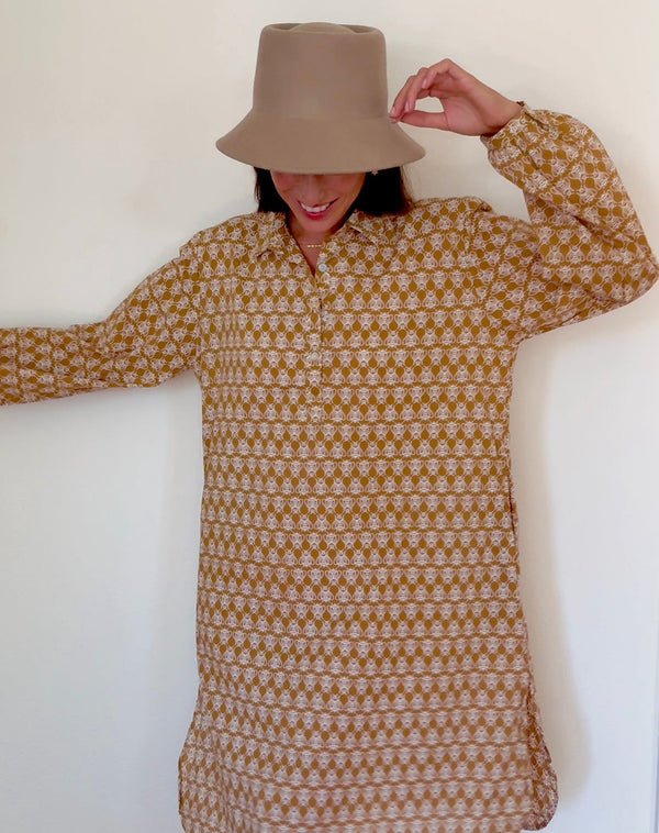 Good Boyfriend ShirtDress - Bee Happy Honeycomb