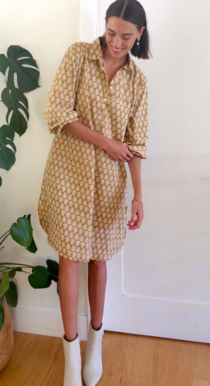 Good Boyfriend ShirtDress - Bee Happy Honeycomb