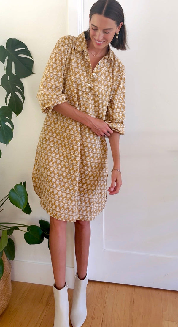 Good Boyfriend ShirtDress - Bee Happy Honeycomb