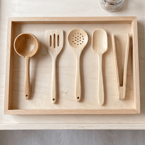 Kids Bamboo Cooking Utensil Set