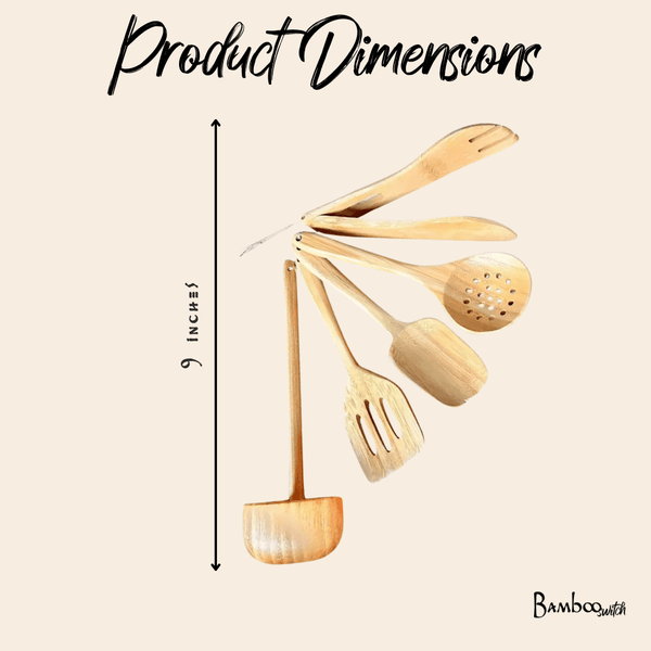 Kids Bamboo Cooking Utensil Set