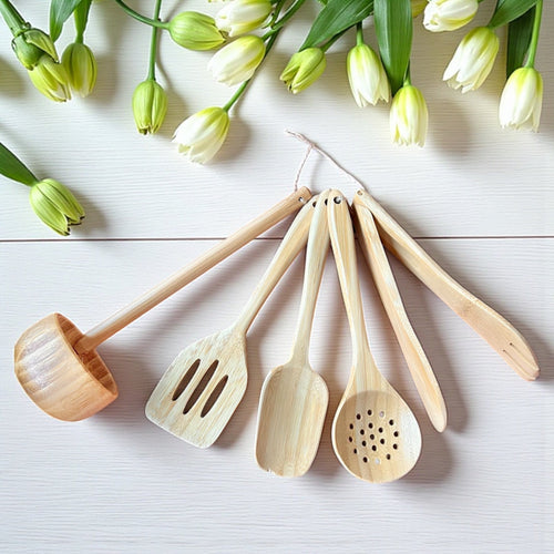 Kids Bamboo Cooking Utensil Set