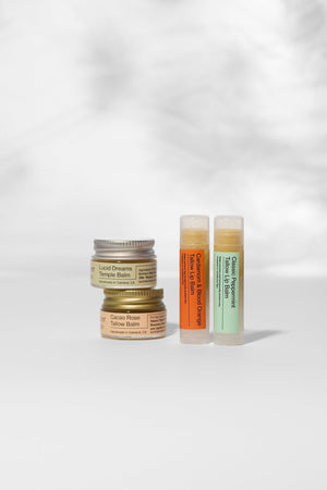 Lip & Temple Balm Set – Compact, Nourishing, Travel-Ready