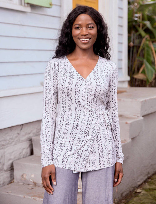 Marble Organic Wrap Top- FINAL SALE
