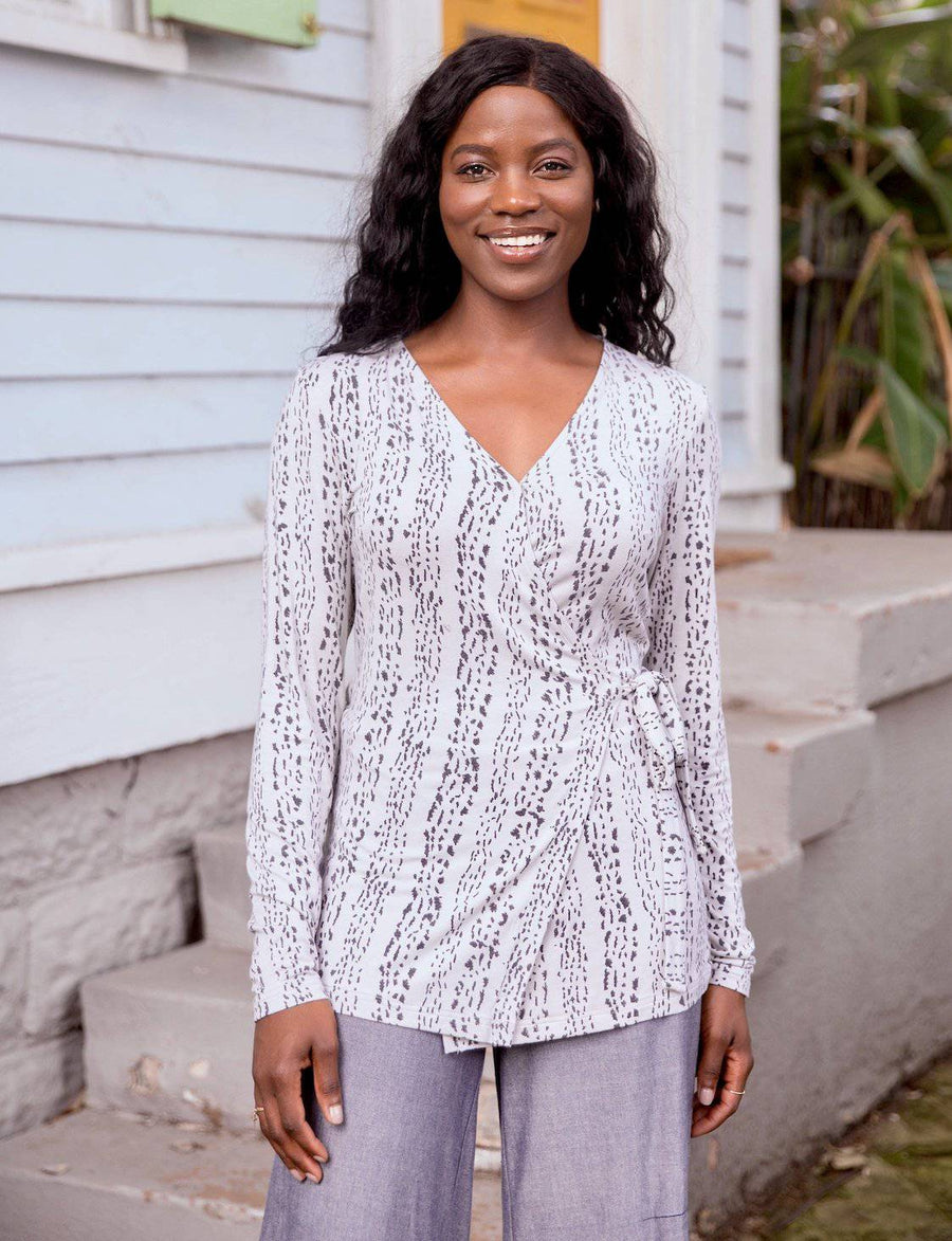 Marble Organic Wrap Top- FINAL SALE
