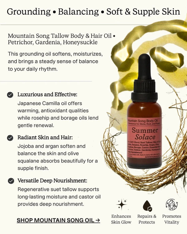 Mountain Song Body and Hair Oil – Petrichor, Gardenia, Honeysuckle (Limited Edition)