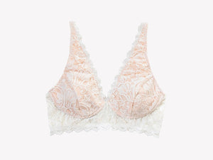 Vela Wireless Bra, White / Blush