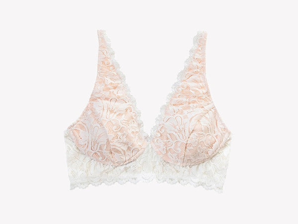 Vela Wireless Bra, White / Blush