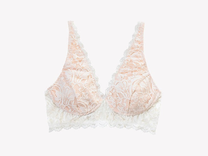 Vela Wireless Bra, White / Blush