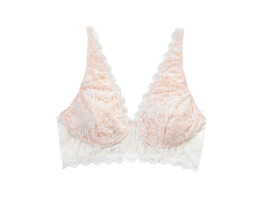 Vela Wireless Bra, White / Blush