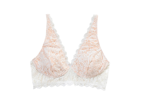 Vela Wireless Bra, White / Blush