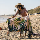 Original Towel: Monstera Green Pink