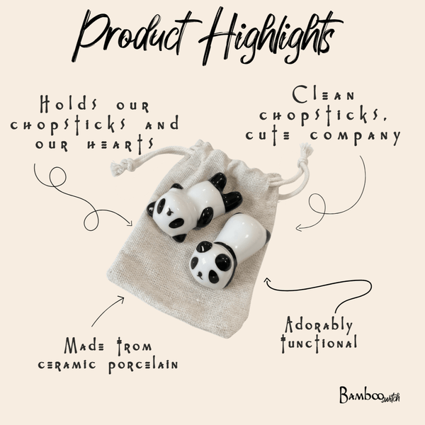 Panda Chopstick Rest | Set of 2