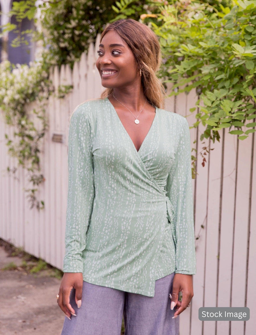 Peridot Organic Wrap Top : Pre-Loved