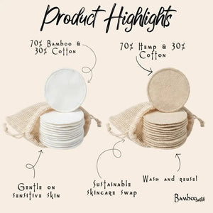 Reusable Bamboo Cotton Facial Rounds | 20 Ct.