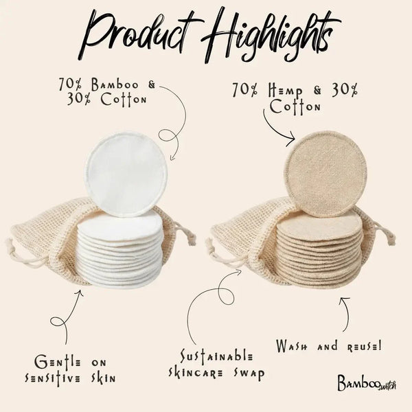 Reusable Bamboo Cotton Facial Rounds | 20 Ct.