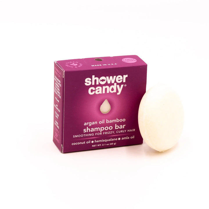 Argan Oil Bamboo Shampoo Bar – Smoothing Solid Shampoo for Frizzy and Curly Hair