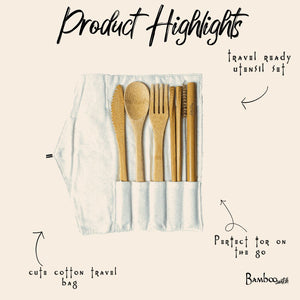 Bamboo Travel Cutlery | Beige