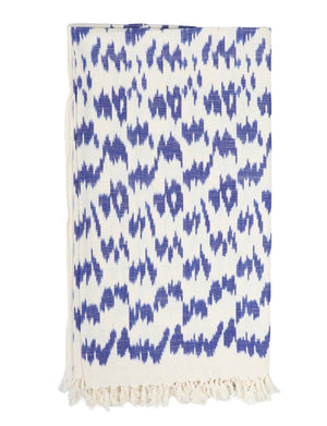 Throw Blanket in Blue Ikat