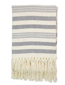 Throw Blanket in Charcoal Stripes