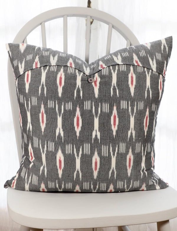 XO Grey & Red Throw Pillow Cover