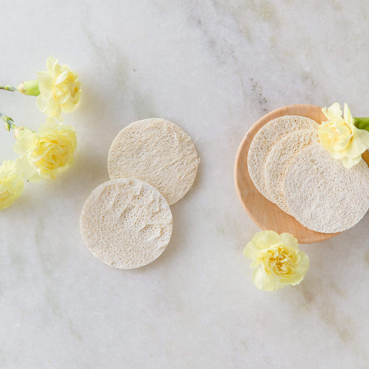 Loofah Facial Disc Pack- Exfoliating Loofah Sponge, Round Loofah Disc